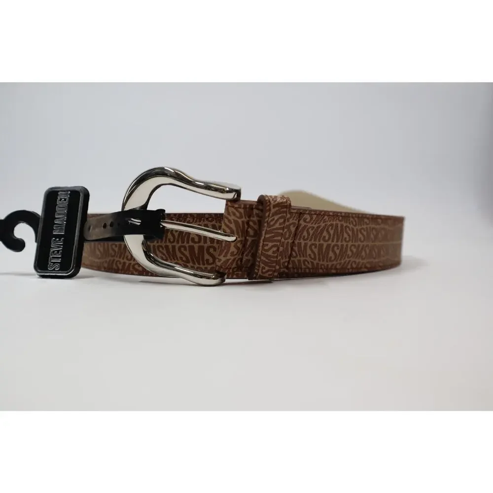 Steve Madden Light Brown and Brown SM Logo Belt Size‎ XL